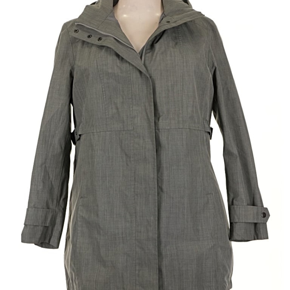 Kirkland Women's Medium Gray Hooded Rain Trench Jacket